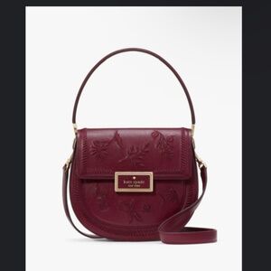 kate spade outlet reegan botanical embroidered saddle bag